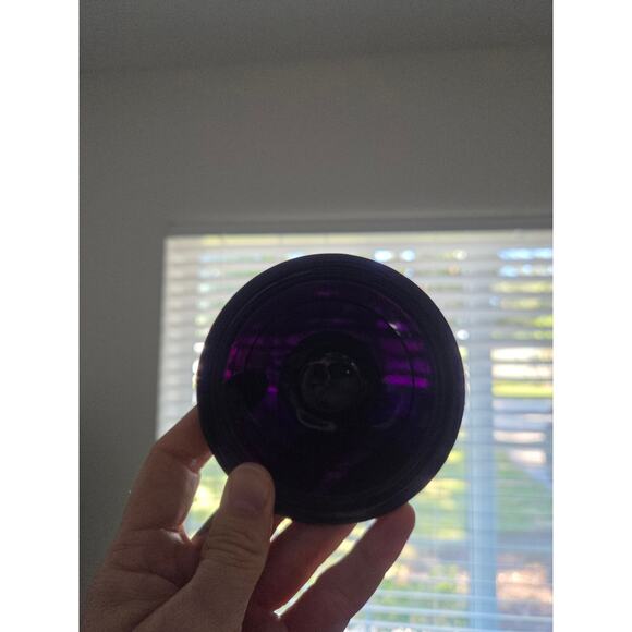 L.E. Smith Black Amethyst Glass Candlestick Holder 2.25" Taper Candle Holder - Picture 7 of 7